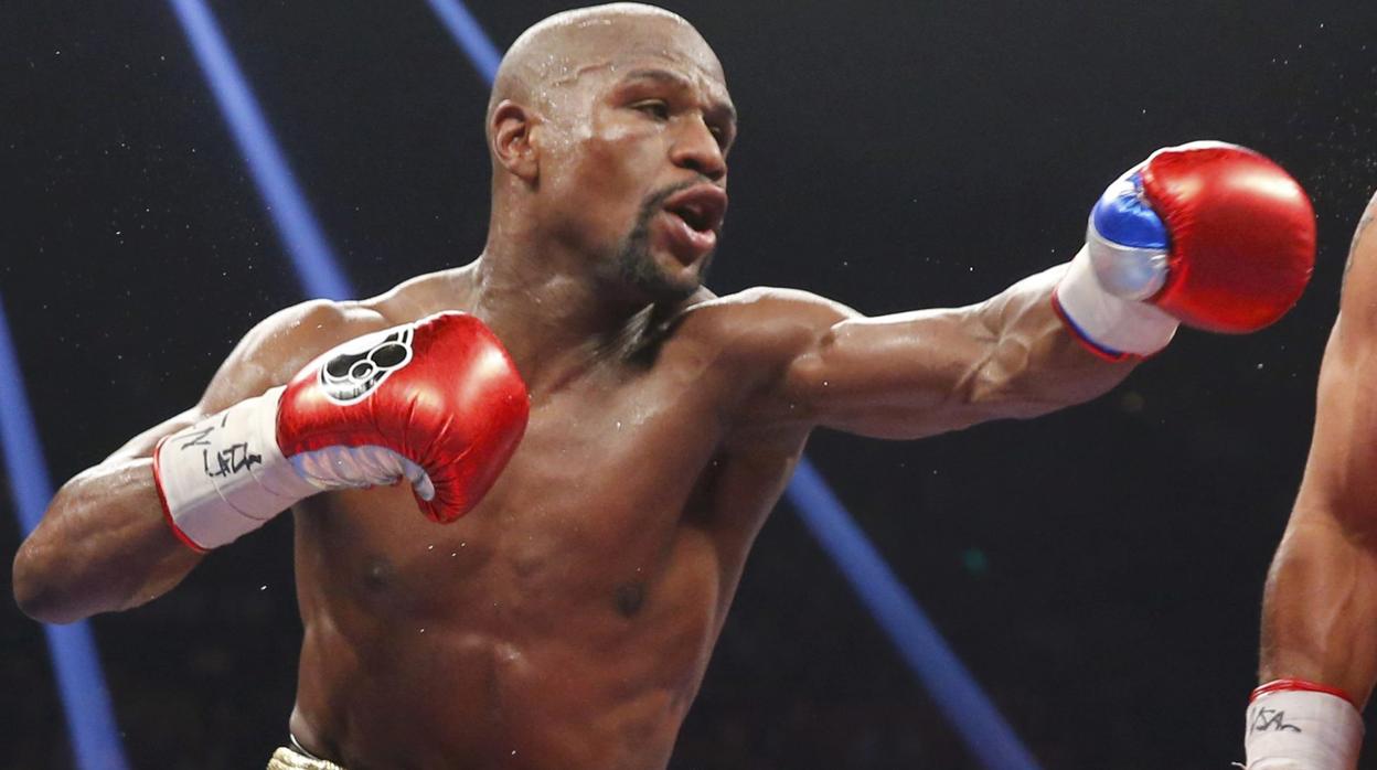 Mayweather, durante una pelea de boxeo