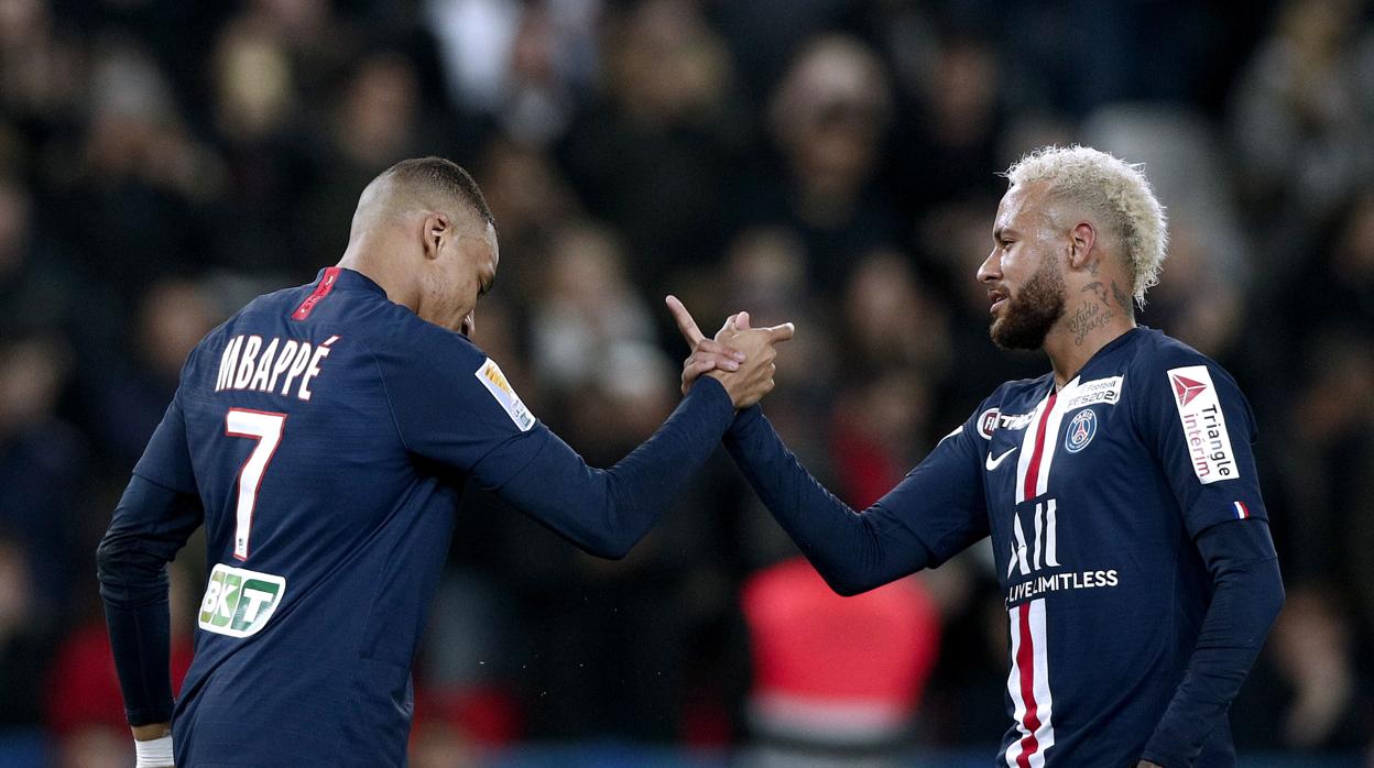 Mbappé y Neymar, en un partido de esta temporada