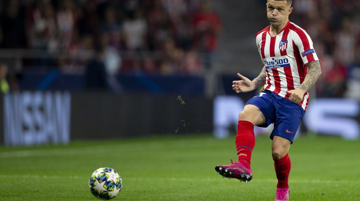 Trippier, en un partido de la Champions con el Atlético de Madrid