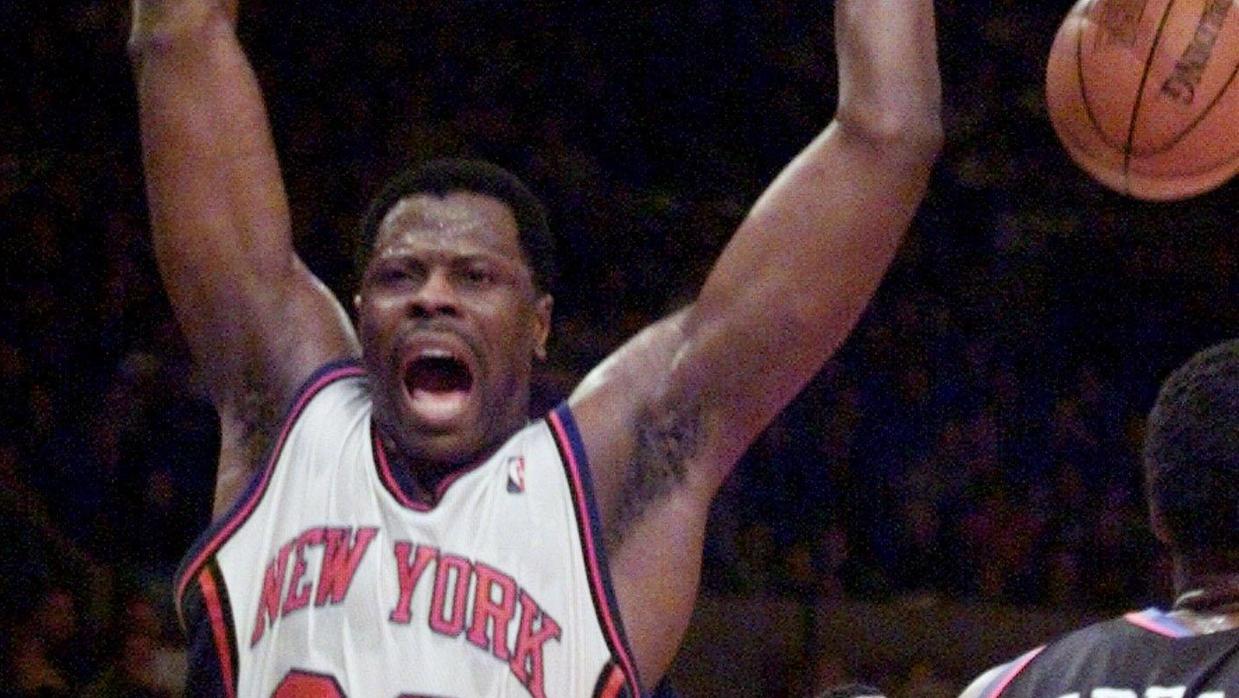 Ewing, en un partido con los Knicks