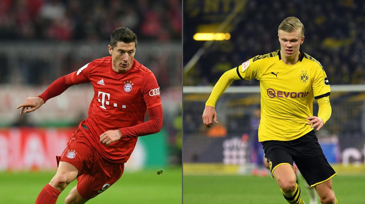 Lewandowski y Haaland, goleadores de Bayern y Dortmund