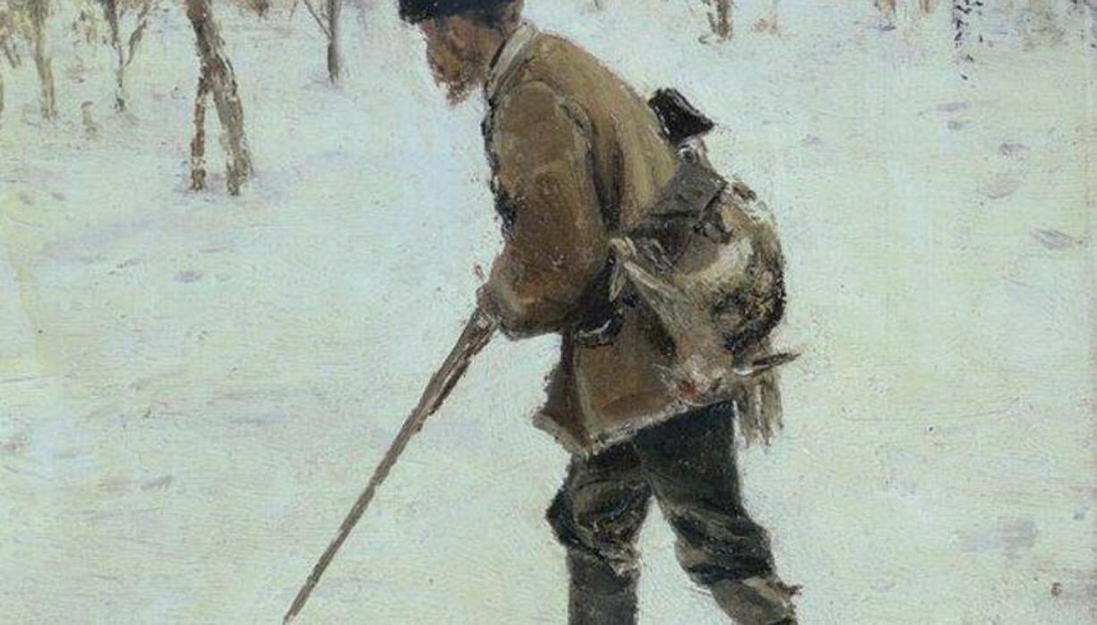«Cazador de invierno», un cuadro del ruso Ivan Pokhitonov