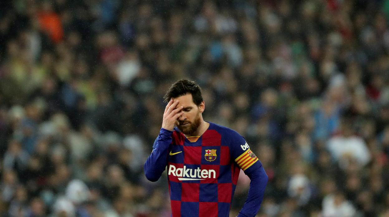 Leo Messi durante un partido con el Barcelona