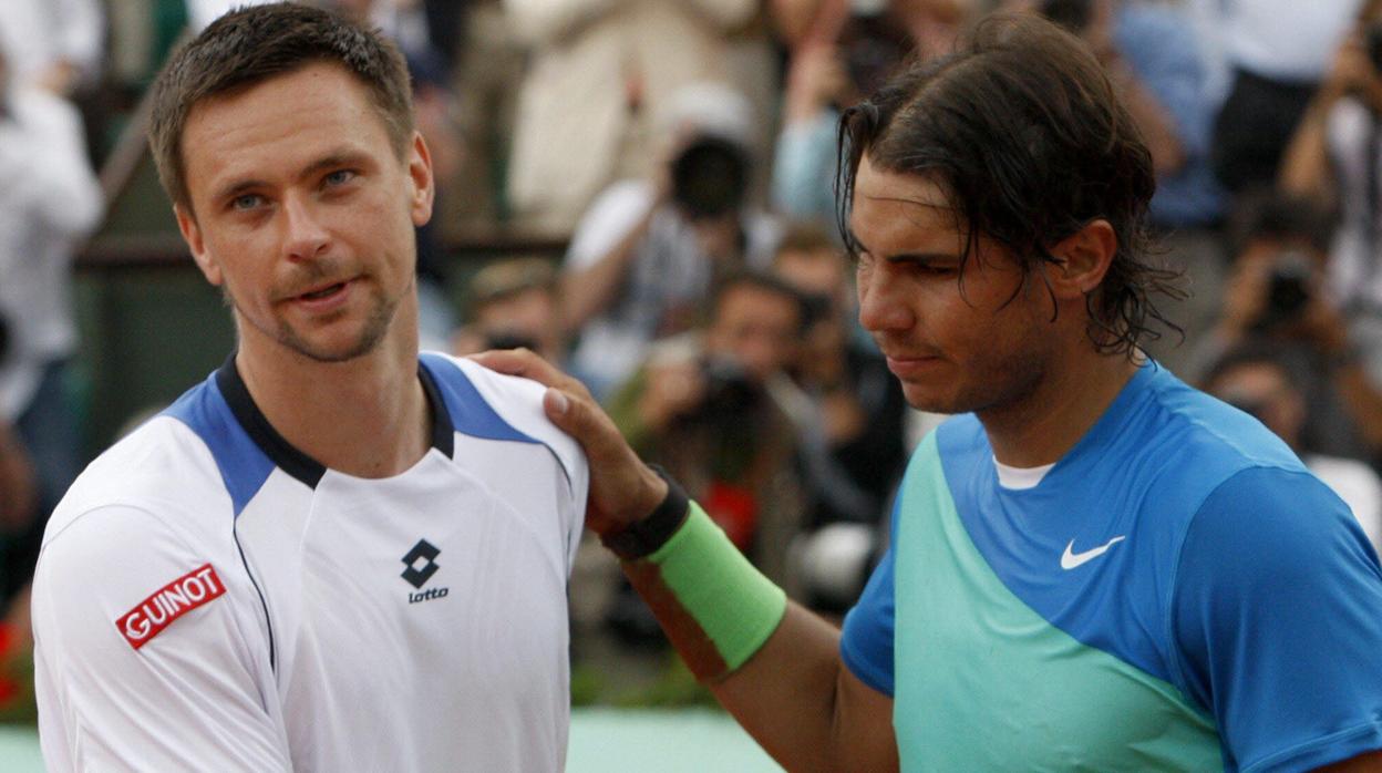 Soderling y Nadal, en un encuentro de Roland Garros en 2010