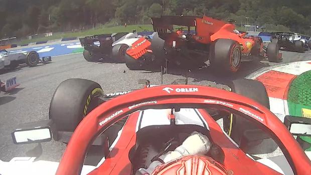 Fiasco de Ferrari: Leclerc arrolla a Vettel y los dos abandonan en la primera vuelta