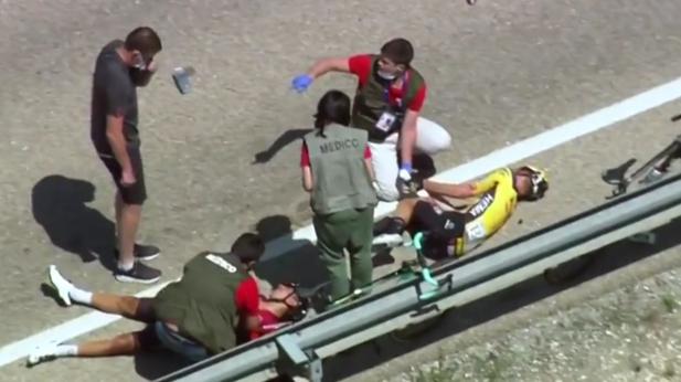 Sufre la amputación de un dedo al caerse en la Vuelta a Burgos