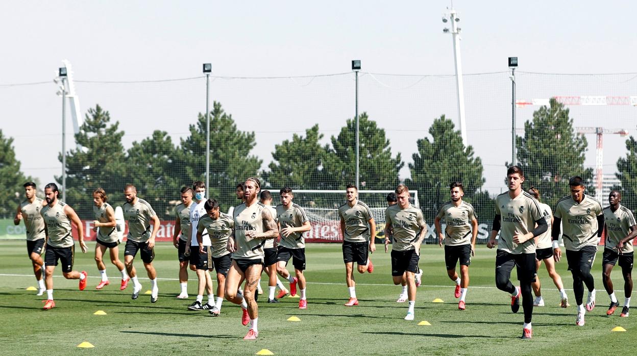 Jugadores del Real Madrid, en un entrenamiento