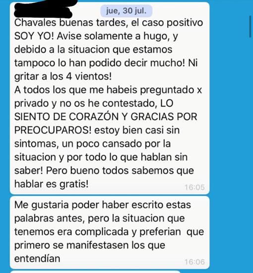 «Lo sabían y nadie nos avisó de que había un positivo en nuestra plantilla»