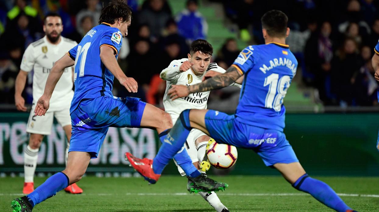 Brahim, en el partido de esta temporada del Real Madrid frente al Getafe