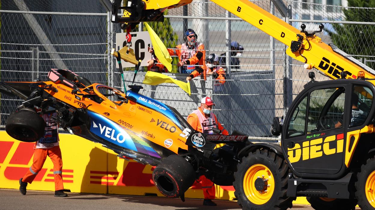 Así quedó el coche de Sainz