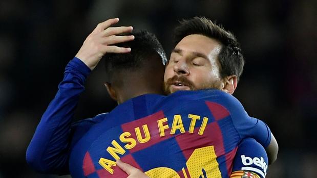 La alegría de Ansu, la tristeza de Messi