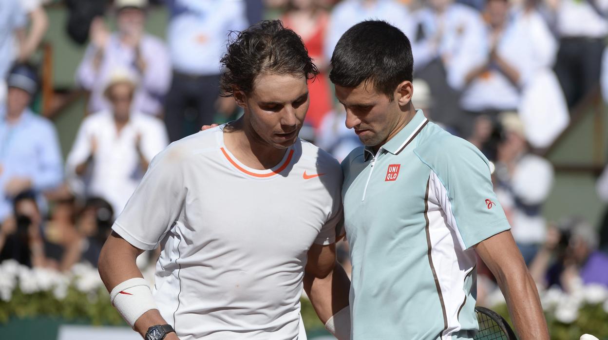 Nadal y Djokovic, en la semifinal de 2013