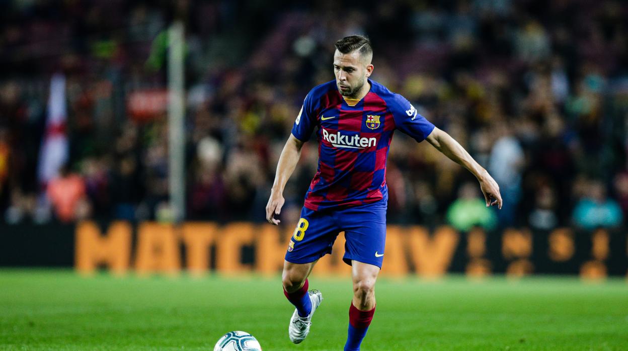 Jordi Alba durante el partido ante el Valladolid