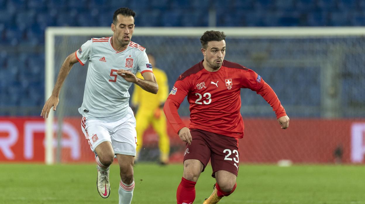 Sergio Busquets, durante el partido contra Suiza