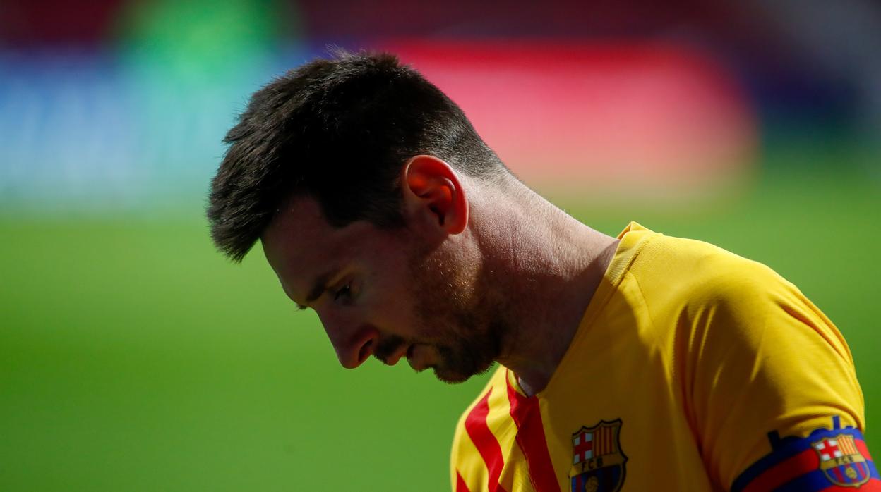 Messi durante el partido ante el Atlético de Madrid