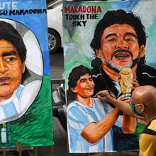 Pinturas de Maradona.