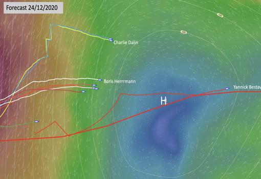 En fila india sobre la Zona de Exclusión Antártica por el océano Pacifico