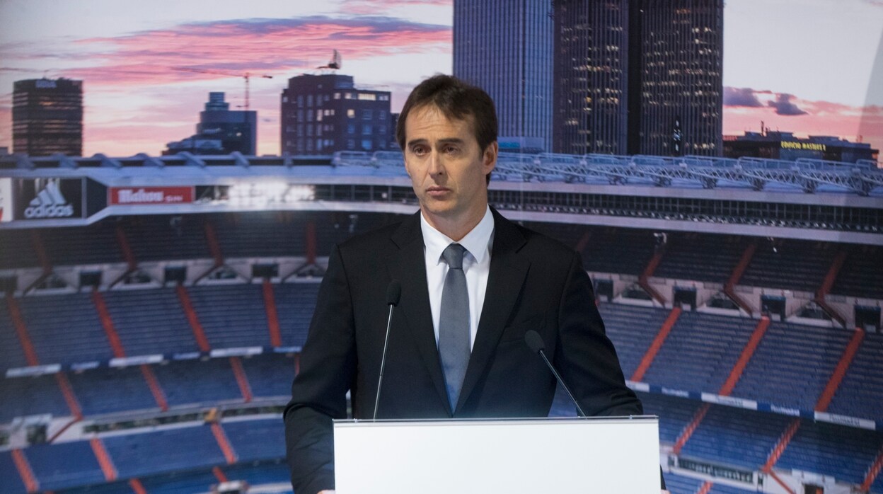 Julen Lopetegui, durante su presentación con el Real Madrid