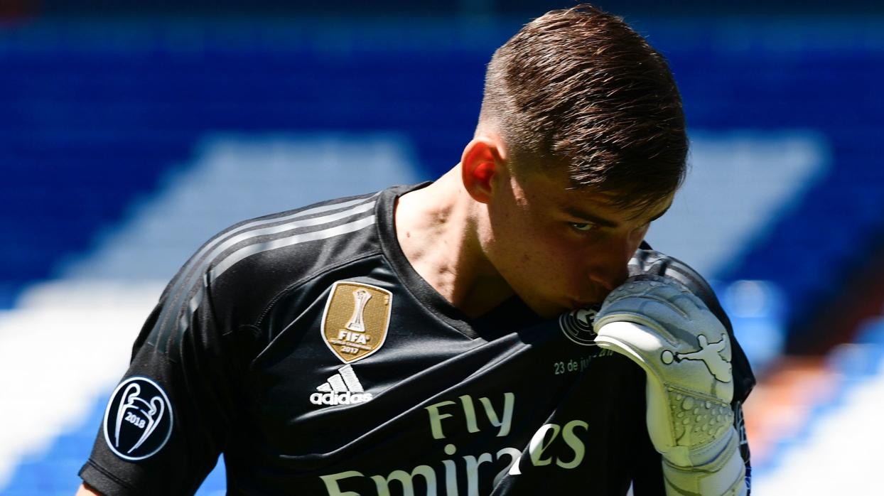 Lunin, el día de su presentación en junio de 2018