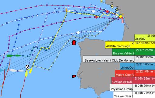 Charlie Dalin a 300 millas de cabo Finisterre con el «Apivia»