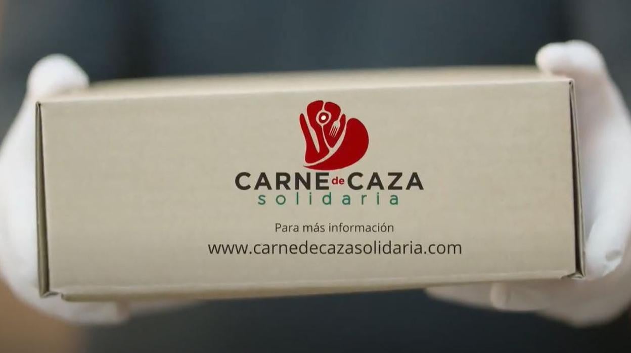 Paquete del proyecto «Carne de Caza Solidaria» como donación a raíz de la crisis sanitaria actual