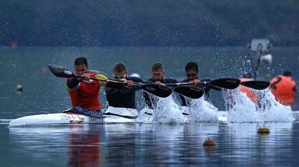 El K4 formado por Craviotto, Cooper, Arévalo y Germade, en las pruebas del pasado fin de semana