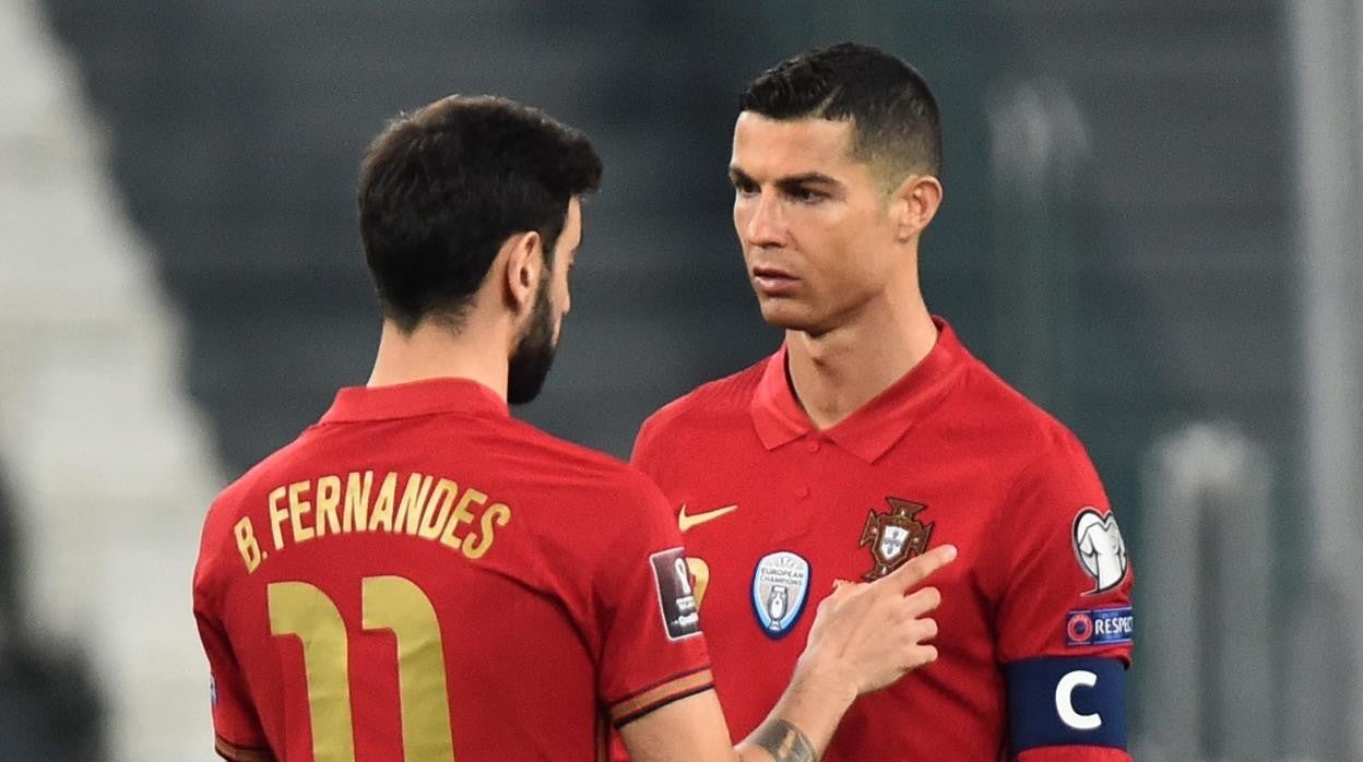 Bruno Fernandes y Cristiano Ronaldo