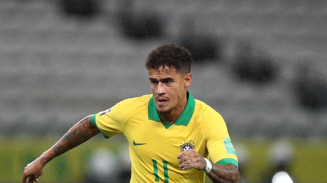 Coutinho, durante un partido con la selección de Brasil