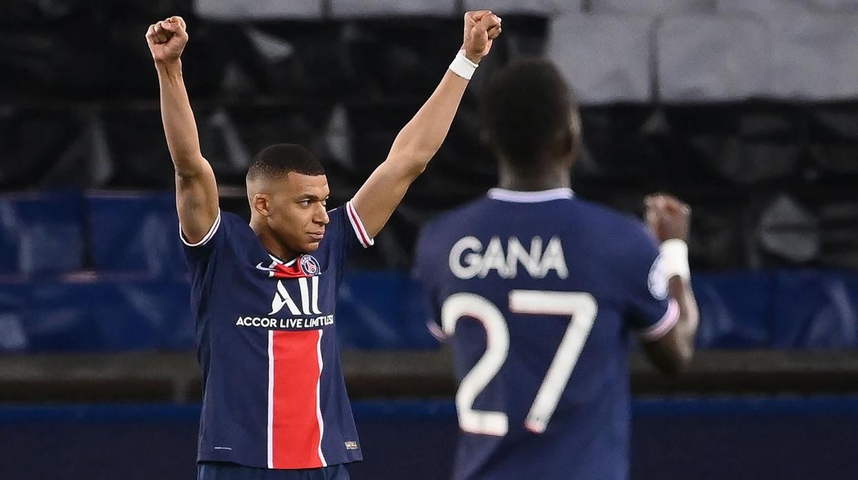 Mbappé celebra la clasificación para semifinales de la Champions