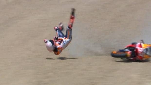 Vídeo: Así fue la aparatosa caída de Marc Márquez en Jerez en julio de 2020