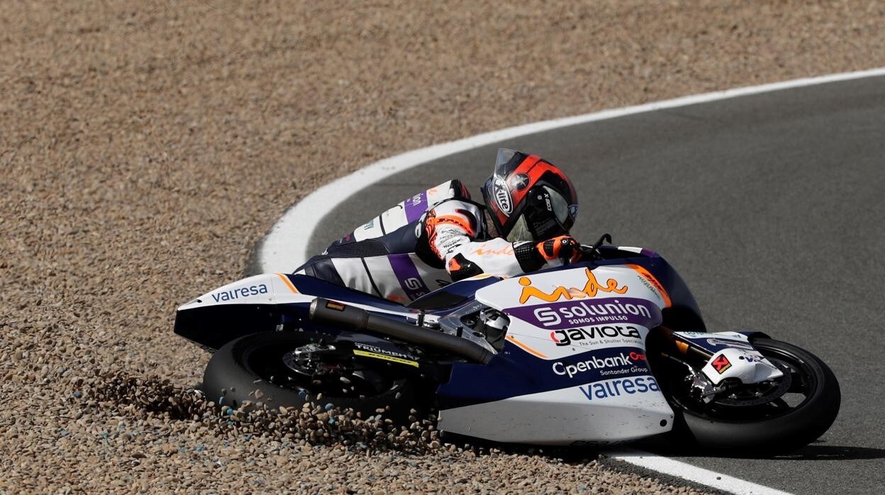 El piloto Aron Canet cayó este viernes en el Circuito de Jerez