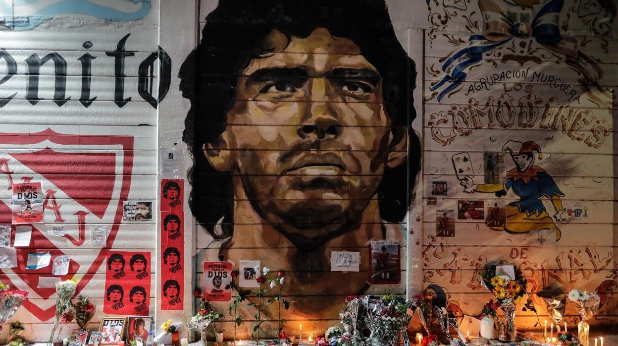 Un mural en honor a Maradona, en la ciudad de Buenos Aires, Argentina