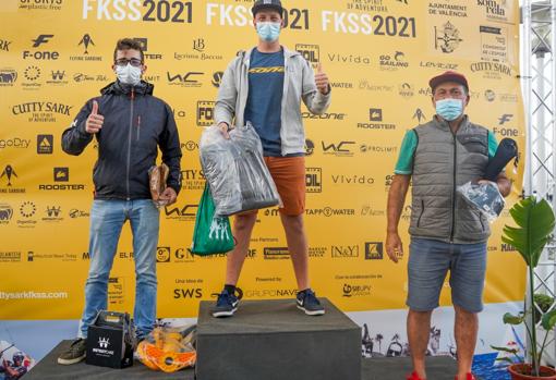 El podio en categoría F-One Amateur con Feisa, Ruisánchez y Peiró