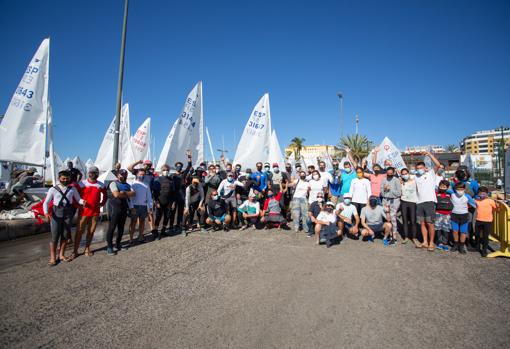 Gustavo y Rafael del Castillo, vencedores del Trofeo RCNGC de Snipe disputado en la bahía de Las Palmas