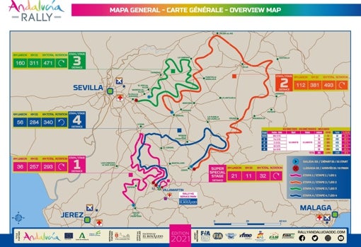 El recorrido al completo del Rally Andalucía 2021, con todas sus etapas- ANDALUCIA RALLY