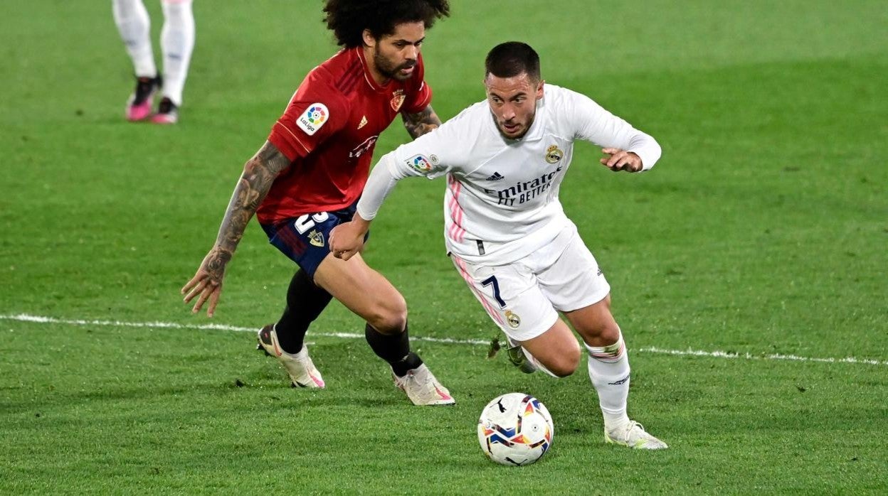 Hazard, con el Real Madrid ante el Osasuna