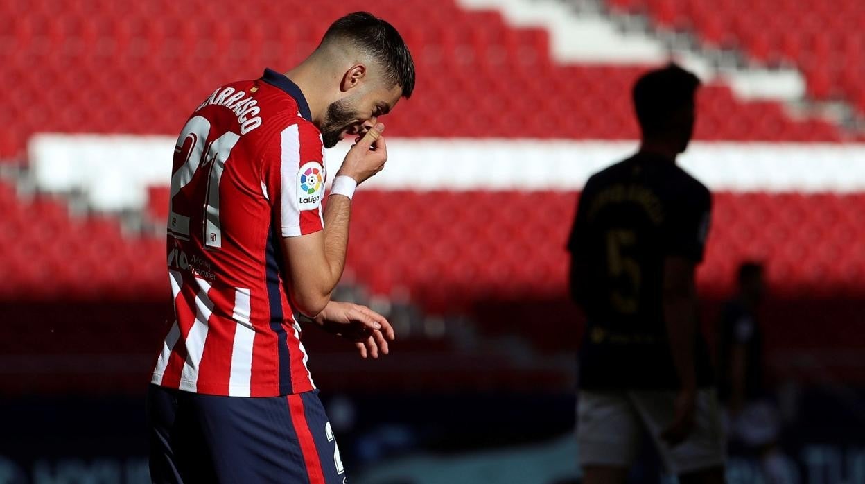 Carrasco, durante el último partido contra Osasuna