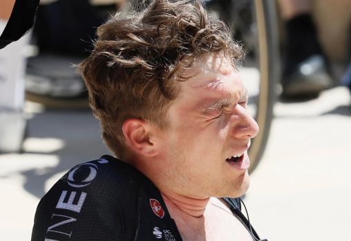 Tras el final de la segunda etapa, Hayter se mostraba exhausto.