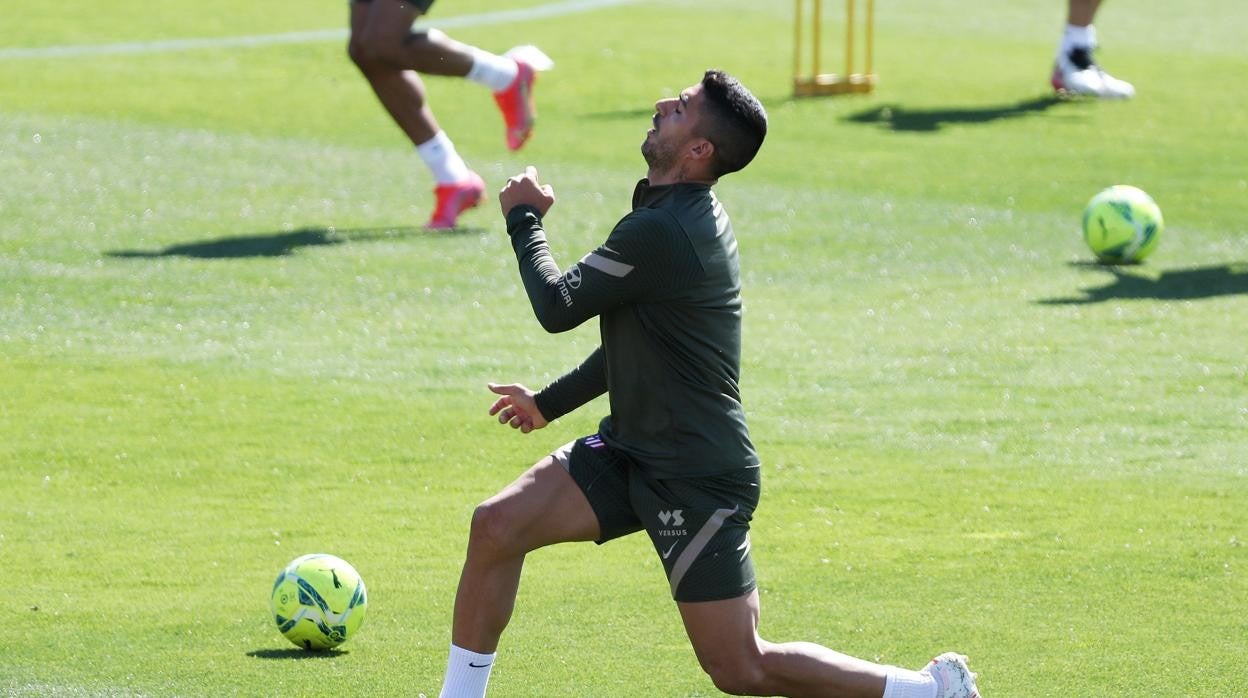 Luis Suárez, durante un entrenamiento con el Atlético de Madrid