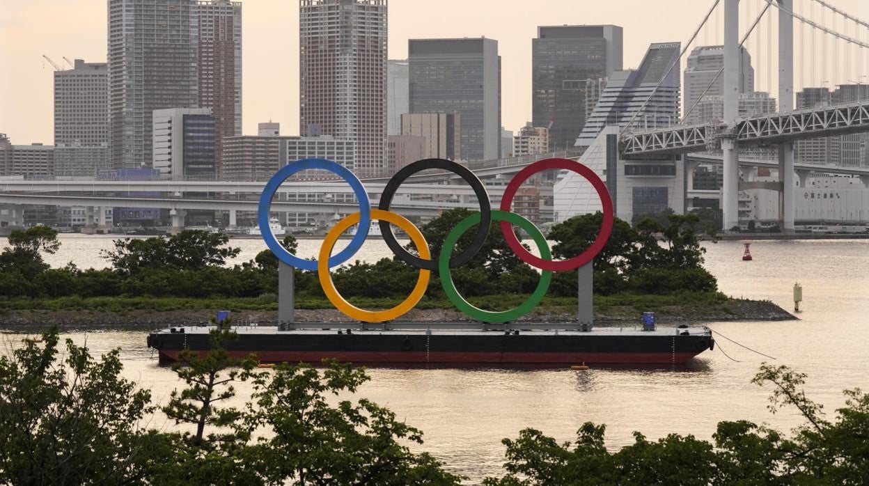 Los aros olímpicos, en Tokio