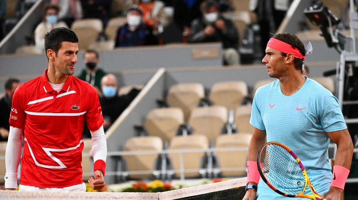 Djokovic y Nadal, en la final de Roland Garros 2020