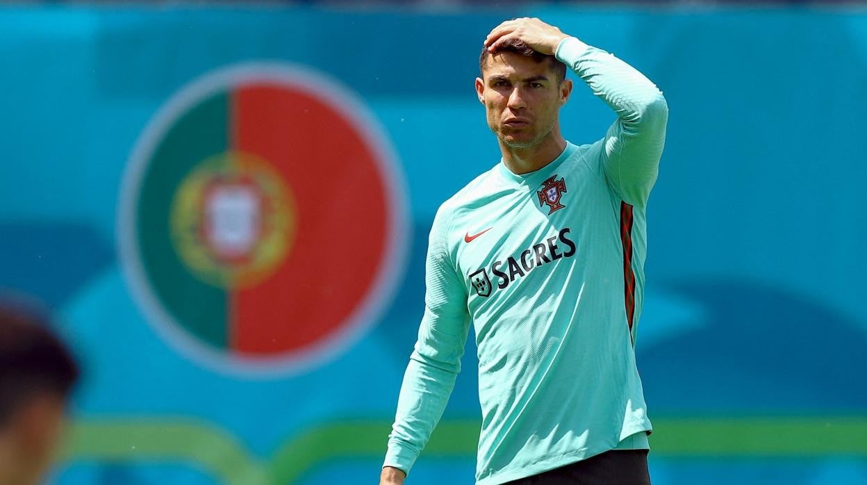 Cristiano Ronaldo en un entrenamiento