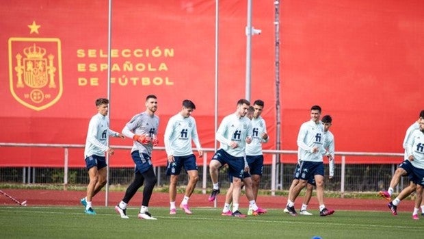 Entrenamiento de la selección española durante la Eucocopa