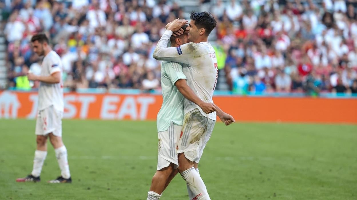 Morata celebra un gol en un partido de la Eurocopa