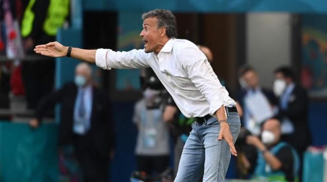 Luis Enrique, en el partido de octavos frente a Croacia