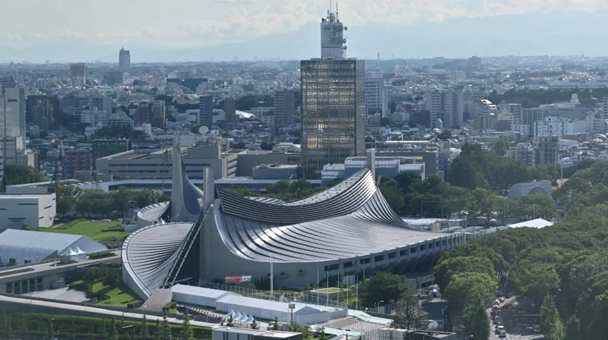Vista aérea del estadio Nacional de Yoyogi