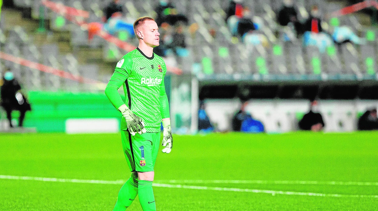 Ter Stegen, durante un partido del Barcelona