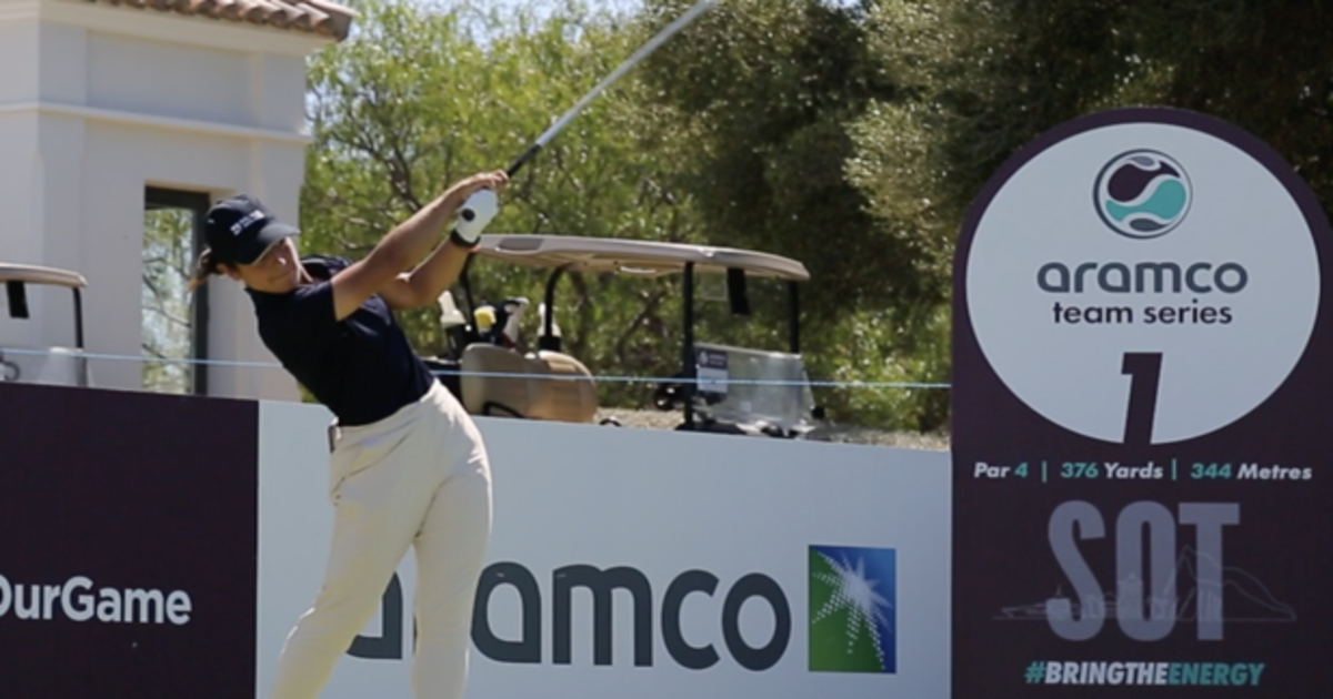 Ana Peláez, en su jornada de estreno como golfista profesional