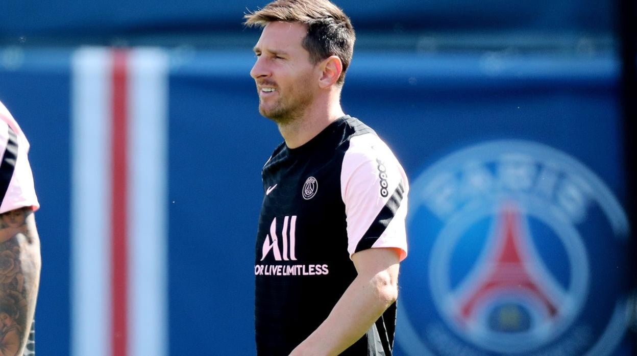 Leo Messi, este viernes en el entrenamiento del PSG