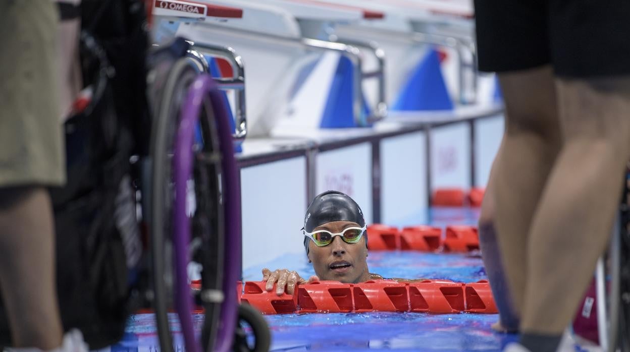 Teresa Perales, durante una de sus pruebas en Tokio 2020